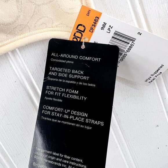 Bali All Around Comfort Wirefree Bra Style 3463 Size 42DD Beige NWT - Picture 6 of 8